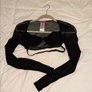 Edikted Black Sheer Crop Top